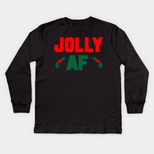 Jolly AF - Christmas Kids Long Sleeve T-Shirt